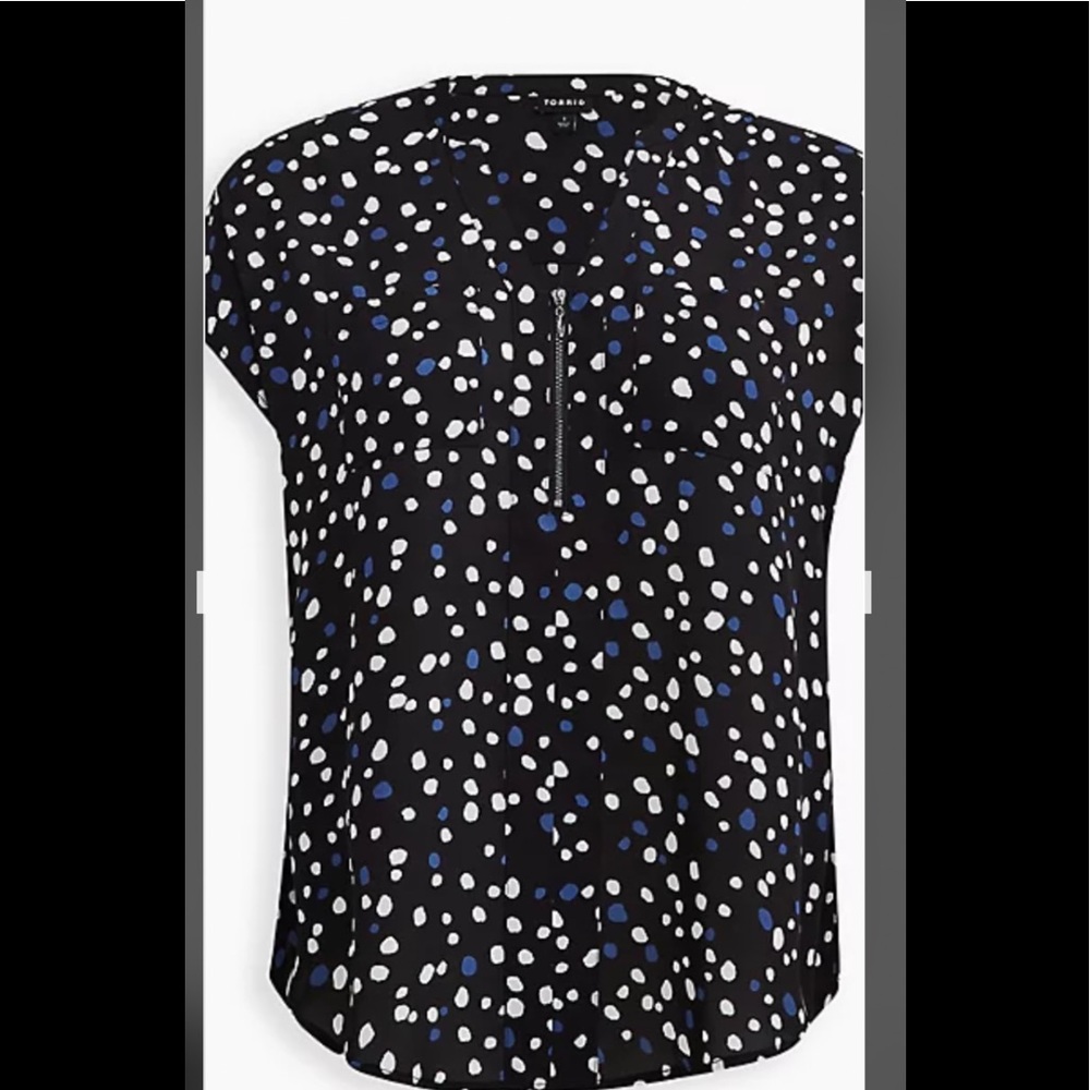 CHEETAH DOT GEORGETTE ZIP FRONT DOLMAN
